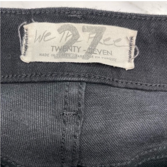 Free people] Black Leather effect distressed Jean - Picture 11 of 11